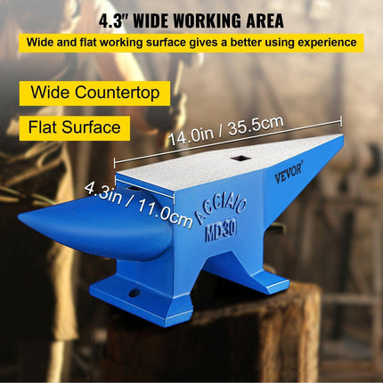 Pro Horn Anvil , 30KG/66.1LBS Weight Steel Anvil Blacksmith Blacksmith Anvil, Portable Rugged Cast Iron Anvil Blacksmith Anvil Stable Workbench Blacksmith Forge Anvil Tool.