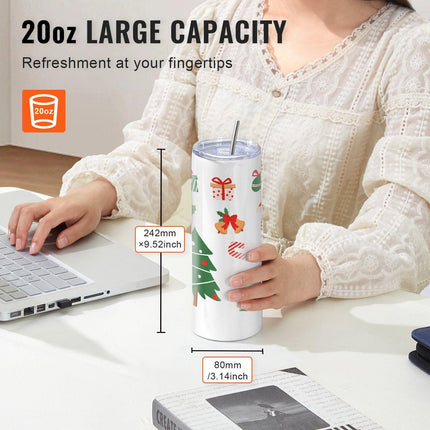 Tumbler Heat Press Machine and Sublimation Tumblers, Tumbler Press Set with 8pcs 20OZ Blank Tumblers, Mug Press Cup Press for 11-30oz Tumblers Mug, with Heat Transfer Paper, Gloves, Tape.