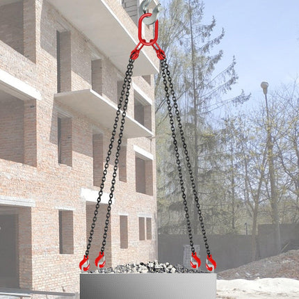 Chain Sling 5/16" X 10' Engine Lift Chain G80 Alloy Steel Engine Chain Hoist Lifts 3 Ton with 4 Leg Grab Hooks and Adjuster.