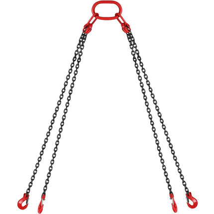 Chain Sling 5/16" X 10' Engine Lift Chain G80 Alloy Steel Engine Chain Hoist Lifts 3 Ton with 4 Leg Grab Hooks and Adjuster.