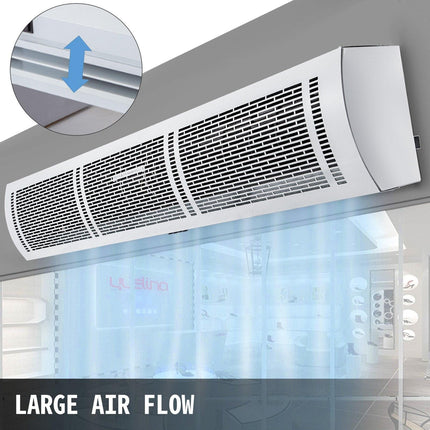 Air Curtain, 1.2m Electric Wind Curtain with Limit Switch, Max. 2204 CFM Air Flow, 3 Speeds Control Commercial Indoor Air Curtain, Ideal for Shops, Buildings.