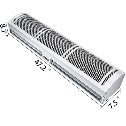 Air Curtain, 1.2m Electric Wind Curtain with Limit Switch, Max. 2204 CFM Air Flow, 3 Speeds Control Commercial Indoor Air Curtain, Ideal for Shops, Buildings.