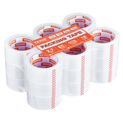 Packing Tape 18 Rolls 65 Yards Heavy Duty Clear Packing Tapes 2.7 Mil.