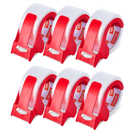 Packing Tape 6 Rolls 65 Yards Clear Shipping Tape with Dispenser 2.7 Mil.