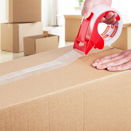 Packing Tape 6 Rolls 65 Yards Clear Shipping Tape with Dispenser 2.7 Mil.