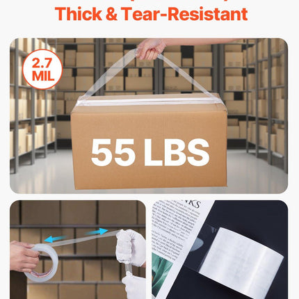 Clear Packing Tape 6 Rolls 65 Yards Heavy Duty Clear Packing Tapes 2.7 Mil.