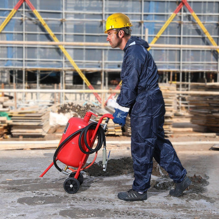 10Gal/40L Sandblaster Equipped w/Nozzle Shut-Off Valve Pressure Gauge Ceramic Nozzle Rubber Wheels Grit Power Sand Blasters Portable Sandblasting Equipment.