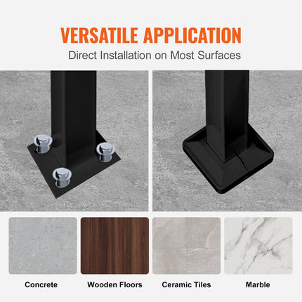 4-Step Handrail Fits 1 or 4 Steps Matte Black Stair Rail Wrought Iron Handrail with Installation Kit Hand Rails for Outdoor Steps.