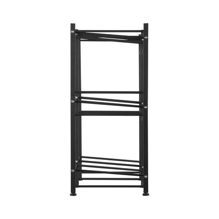 3 Tiers Water Jug Holder, 5 Gallon Water Bottle Holder, Double Row Water Bottle Rack for 6 Bottles, Heavy Duty Water Jug Rack for Kitchen, Office, Living Room, Black.