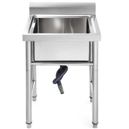 Handmade Sink Non-magnetic Stainless Steel Kitchen Sink Hand Made 1 Compartment 44.4 x 41.9 x 25.4 cm Capacity Huge Tub Sink for Farmhouse Cafe Shop Hospital.
