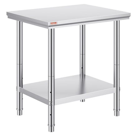 Commercial Worktable & Workstation 24 x 30 x 32 Inch Stainless Steel Work Table Heavy Duty Commercial Food Prep Work Table for Home, Kitchen, Restaurant Metal Prep Table with Adjustable Feet.