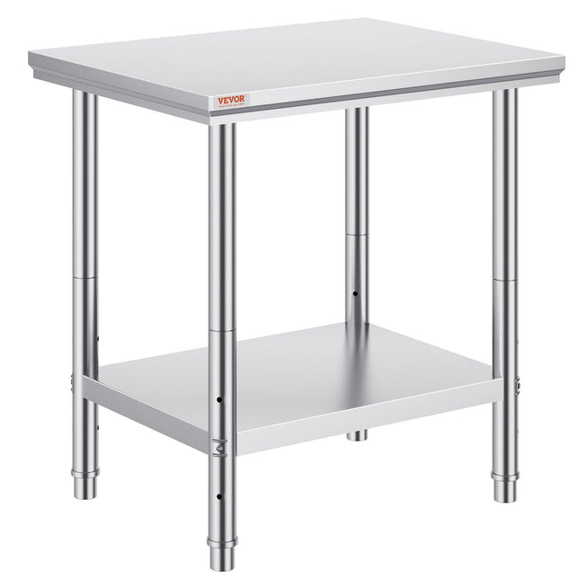 Commercial Worktable & Workstation 24 x 30 x 32 Inch Stainless Steel Work Table Heavy Duty Commercial Food Prep Work Table for Home, Kitchen, Restaurant Metal Prep Table with Adjustable Feet.