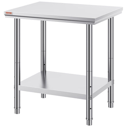 Commercial Worktable & Workstation 24 x 30 x 32 Inch Stainless Steel Work Table Heavy Duty Commercial Food Prep Work Table for Home, Kitchen, Restaurant Metal Prep Table with Adjustable Feet.