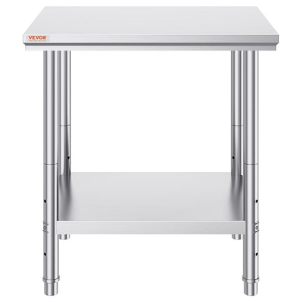 Commercial Worktable & Workstation 24 x 30 x 32 Inch Stainless Steel Work Table Heavy Duty Commercial Food Prep Work Table for Home, Kitchen, Restaurant Metal Prep Table with Adjustable Feet.