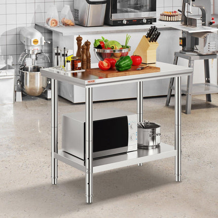 910x610mm Stainless Steel Kitchen Bench Commercial Work Food Prep Table.