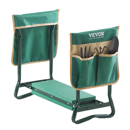 Garden Kneeler and Seat, 6 in Wide Kneeling Pad, Heavy Duty Garden Kneeling Stool, Folding Garden Seat with 2 Tool Bags, Relieve Knee & Back Pain, Portable Garden Bench for Women Grandparents.