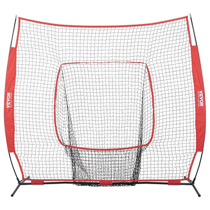 7x7 Baseball Softball Practice Net, Portable Baseball Training Net for Hitting Batting Catching Pitching, Backstop Baseball Equipment Training Aids with Carry Bag and Strike Zone.
