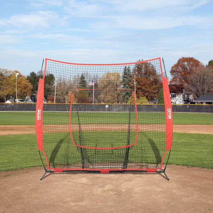 7x7 Baseball Softball Practice Net, Portable Baseball Training Net for Hitting Batting Catching Pitching, Backstop Baseball Equipment Training Aids with Carry Bag and Strike Zone.