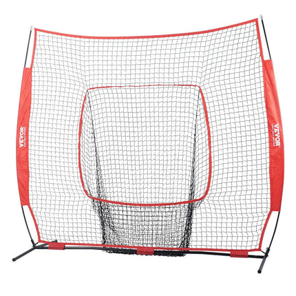 7x7 Baseball Softball Practice Net, Portable Baseball Training Net for Hitting Batting Catching Pitching, Backstop Baseball Equipment Training Aids with Carry Bag and Strike Zone.