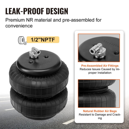Air Bag Suspension Kit, Air Springs Suspension Bag Kit Compatible with 1999-2004 Ford F250/F350 2WD 4WD, 2008-2010 Ford F250/F350 2WD 4WD, 5000 lbs Loading, 5 to 100 PSI.