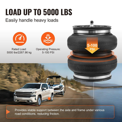 Air Bag Suspension Kit, Air Springs Suspension Bag Kit Compatible with 2011-2019 Chevrolet Silverado 2500/3500HD and GMC Sierra 2500/3500HD 4WD RWD, 5000 lbs Loading, 5 to 100 PSI.
