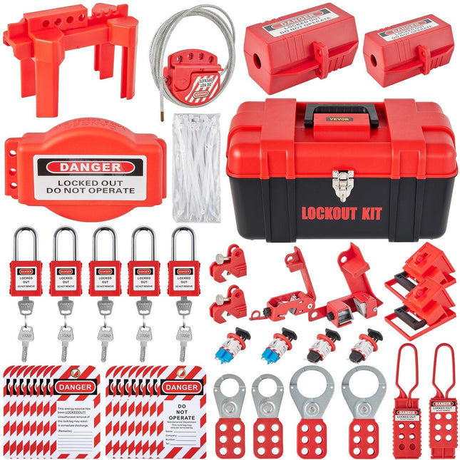 42 PCS Lockout Tagout Kits Electrical Loto Kit for Electrical Risk Removal.