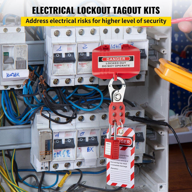42 PCS Lockout Tagout Kits Electrical Loto Kit for Electrical Risk Removal.