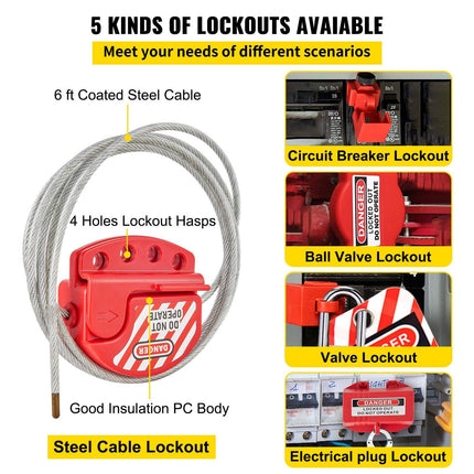 42 PCS Lockout Tagout Kits Electrical Loto Kit for Electrical Risk Removal.