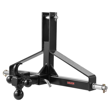 3 Point Trailer Hitch with 2 in Receiver, 3pt Quick Hitch Attachment, Heavy Duty Tractor Tow Drawbar Adapter, Compatible with Kubota, Mahindra, Ford, Yanmar, John Deere, Massey Ferguson.