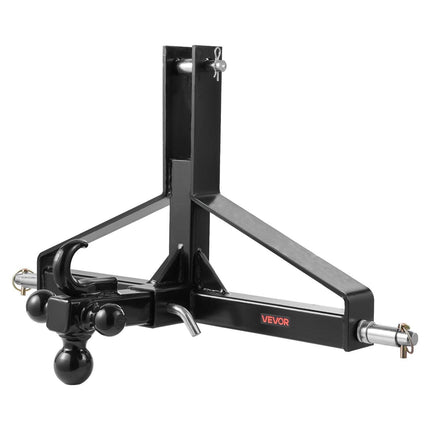 3 Point Trailer Hitch with 2 in Receiver, 3pt Quick Hitch Attachment, Heavy Duty Tractor Tow Drawbar Adapter, Compatible with Kubota, Mahindra, Ford, Yanmar, John Deere, Massey Ferguson.