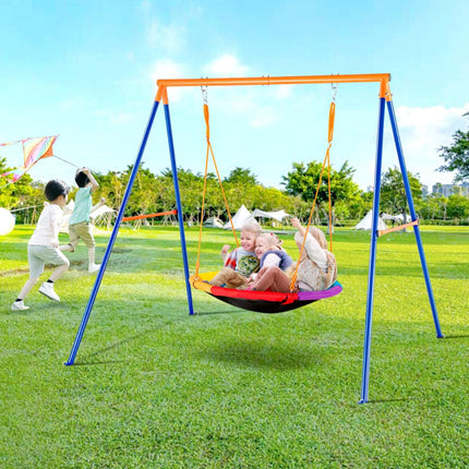Swing Sets for Backyard 40in Saucer Swing Seat A-Frame Metal Stand 440lbs.