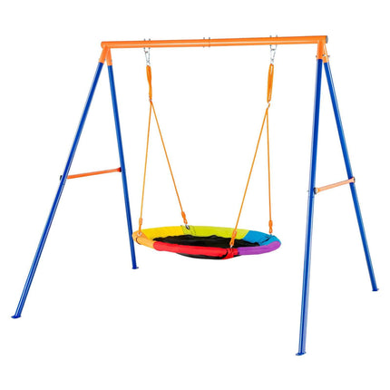Swing Sets for Backyard 40in Saucer Swing Seat A-Frame Metal Stand 440lbs.