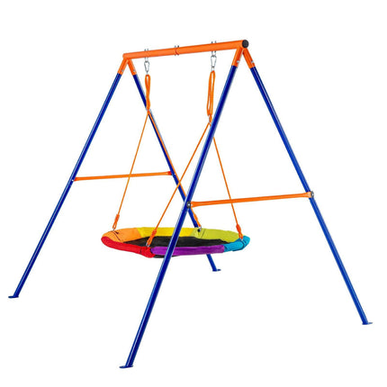 Swing Sets for Backyard 40in Saucer Swing Seat A-Frame Metal Stand 440lbs.