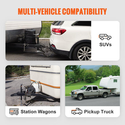 A-Frame Trailer Coupler, Fits 2-Inch Hitch Ball Size, 7000 lbs Towing Capacity, Heavy Duty Steel Coupler, Ideal for Towing Station Wagons, Pickup Trucks, SUVs, Campers, Black Coating Surface.