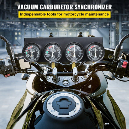 Fuel Vacuum Carburetor Synchronize Tool Kit Fuel Vacuum Carburetor Synchronizer carb sync Gauge Set with Rubber Hose.