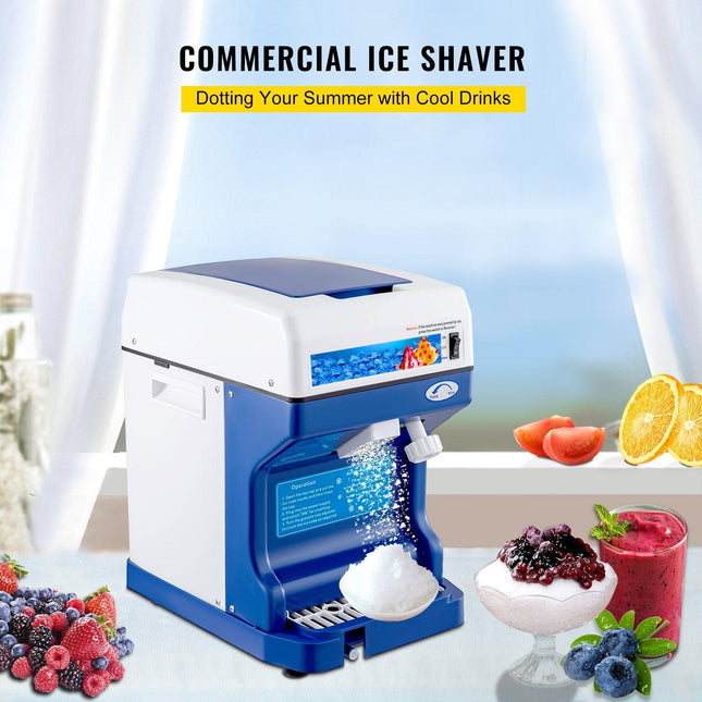 VEVOR Ice Shaver 265LBS/Hour Snow Cone Frozen Ice Shaving Slushie Dessert Maker Stainless Steel Food Grade for Kitchen Home Bars.
