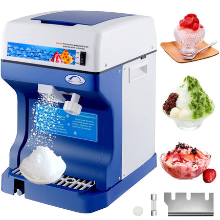 VEVOR Ice Shaver 265LBS/Hour Snow Cone Frozen Ice Shaving Slushie Dessert Maker Stainless Steel Food Grade for Kitchen Home Bars.