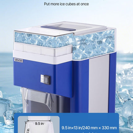Commercial Ice Shaver Machine, 1.91QT /1.8L Large Electric Snow Cone Machine, Fine & Fluffy with 300W Motor, Stainless Steel Blades, Shaved Ice Maker for Dessert Shop Home Party Restaurant, Blue.