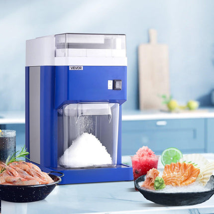 Commercial Ice Shaver Machine, 1.91QT /1.8L Large Electric Snow Cone Machine, Fine & Fluffy with 300W Motor, Stainless Steel Blades, Shaved Ice Maker for Dessert Shop Home Party Restaurant, Blue.