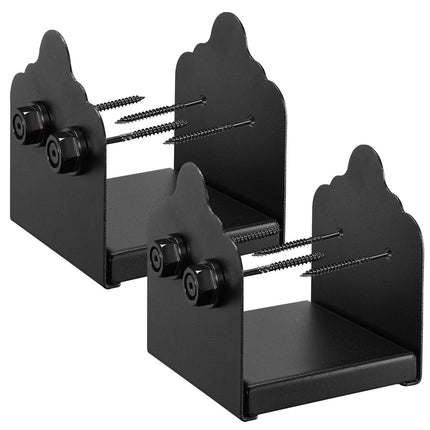 6x6 Post Base 2 Pcs, Inner Size 5.9x5.55 inch / 150x141 mm Post Brackets, Heavy Duty Carbon Steel Decking Posts, Wood Posts Brackets for Pavilion Deck Railing Support Deck Base Plate, Black.
