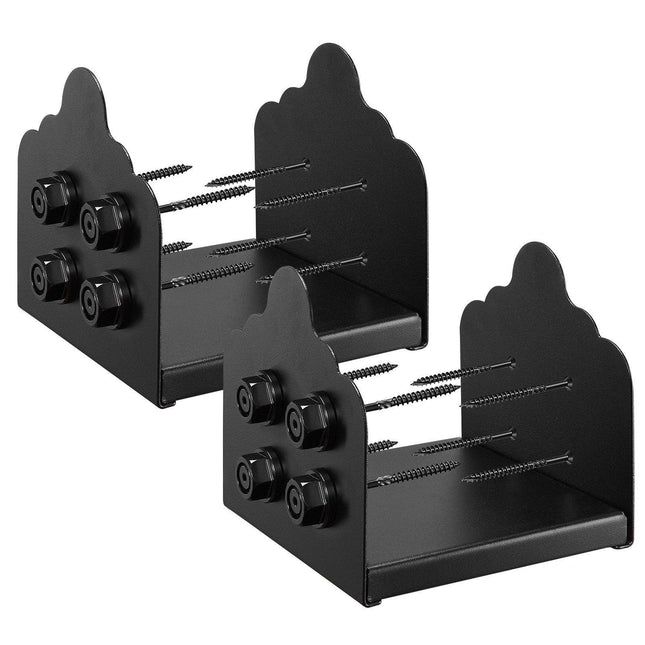 8x8 Post Base 2 Pcs, Inner Size 7.9x7.5 inch / 200x190 mm Post Brackets, Heavy Duty Carbon Steel Decking Posts, Wood Posts Brackets for Pavilion Deck Railing Support Deck Base Plate, Black.