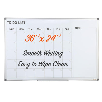 Magnetic Whiteboard Dry Erase Board 36" x 24" Wall Mounted for Office.