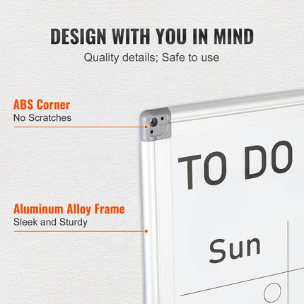 Magnetic Whiteboard Dry Erase Board 36" x 24" Wall Mounted for Office.