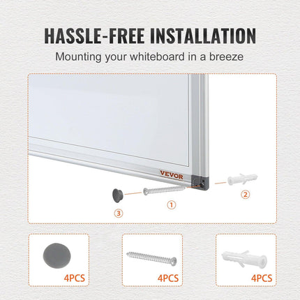 Magnetic Whiteboard Dry Erase Board 36" x 24" Wall Mounted for Office.