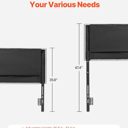 Headboard, Full Size Headboard with Adjustable Height, Comfortable Diamond Tufted for Full Size Bed, W 56.3 x H（35.6-47.4）inches, Ideal for Bedroom, Hotel, Homestay, Dormitory, Light Grey.