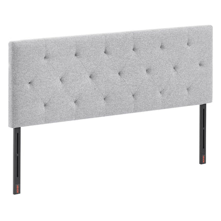 Headboard, Full Size Headboard with Adjustable Height, Comfortable Diamond Tufted for Full Size Bed, W 56.3 x H（35.6-47.4）inches, Ideal for Bedroom, Hotel, Homestay, Dormitory, Light Grey.