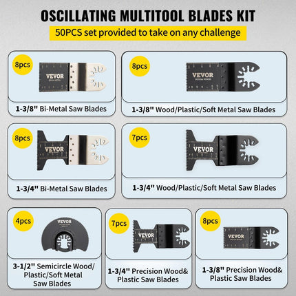Oscillating Multi Tool Saw Blades Multi Tool Blades 50PCS for Wood Metal.