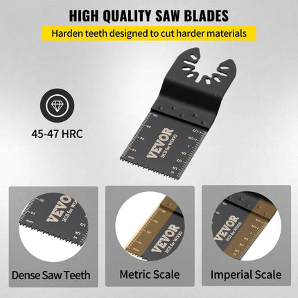 100PCS Oscillating Saw Blades, Quick Release Multitool Blades Kit, HCS Tool Blades for Wood Plastic, Compatible with Dewalt Dremel Fein Worx Bosch Makita Milwaukee.