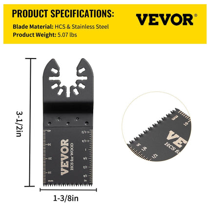 100PCS Oscillating Saw Blades, Quick Release Multitool Blades Kit, HCS Tool Blades for Wood Plastic, Compatible with Dewalt Dremel Fein Worx Bosch Makita Milwaukee.