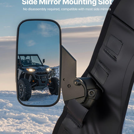 Cab Enclosure Upper Doors, Compatible with Polaris RZR PRO 2020-2024/Polaris RZR Turbo2022-2024, Soft Upper Doors, Upgraded Zipper UTV Soft Side Window Kit, Fit with Side Mirrors and Windshields.